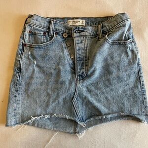 Abercrombie & Fitch Light Blue High-Rise Denim Skirt
